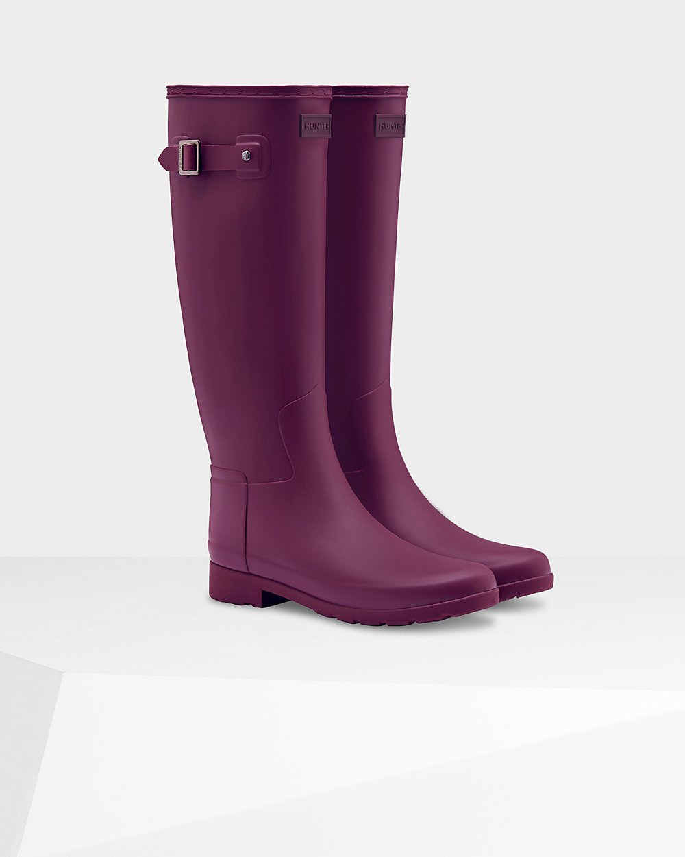 Botas de Lluvia Altas Hunter Mujer - Refined Slim Fit - Morados - WZMNPBA-91